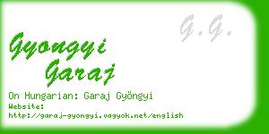 gyongyi garaj business card