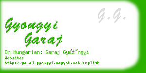 gyongyi garaj business card